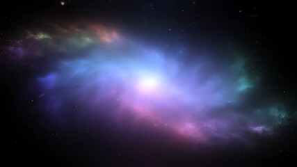 Wall Mural - a seamlessly looping video of a subtle galactic bloom effect, with soft colors gently expanding and 