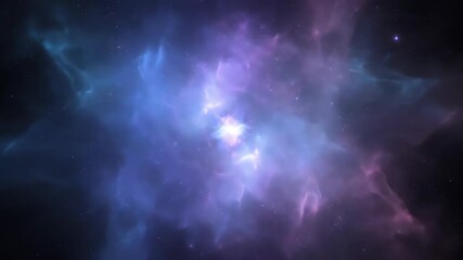 Wall Mural - a seamlessly looping video of a subtle galactic bloom effect, with soft colors gently expanding and 