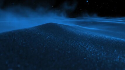 Wall Mural - a serene ocean of midnight blue cosmic dust gently undulates in a seamlessly looping abstract univer