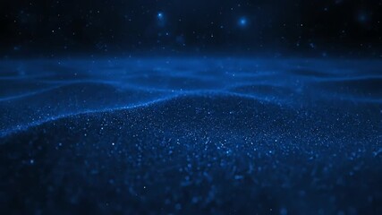 Wall Mural - a serene ocean of midnight blue cosmic dust gently undulates in a seamlessly looping abstract univer