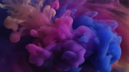 Wall Mural - a vividly colored cosmic mist pattern flowing and merging like liquid paint in a seamless loop parti