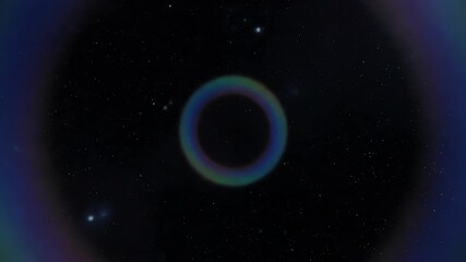 Wall Mural - abstract deep space background featuring slowly expanding rings of iridescent light and subtle parti