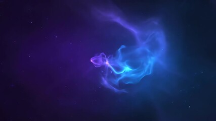 Wall Mural - abstract energy fields of deep purple and cyan interacting and expanding, seamless loop ethereal, fa