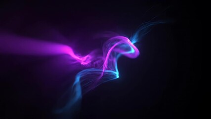 Wall Mural - Abstract glowing magenta and cyan light streams flowing in a kinetic, seamlessly looping ethereal motion science, ethereal motion, event