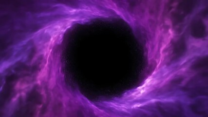 Wall Mural - abstract wormhole gateway opening with shifting purple and black textures, seamless loop indigo, dyn