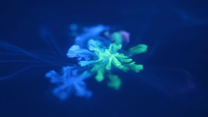 Wall Mural - bioluminescent patterns glow and move organically, forming an enchanting, dreamy, seamless looping b