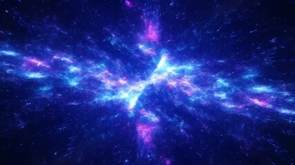 Wall Mural - Bright cosmic cyan and magenta hues rapidly flickering and shimmering, creating an energetic, futuristic light show in a loop dynamic, modern, club