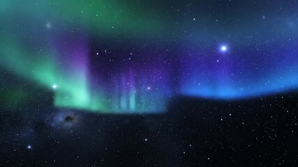 Wall Mural - celestial aurora borealis glow shifting and dancing in a seamlessly looping abstract cosmic scene no