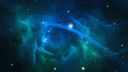 Wall Mural - Cosmic blue and green hues interweaving and pulsating like an ocean of starlight in a seamlessly looping visual vibrant, wonder, cosmic blue and green hues