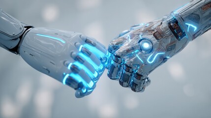 Robot hands touch