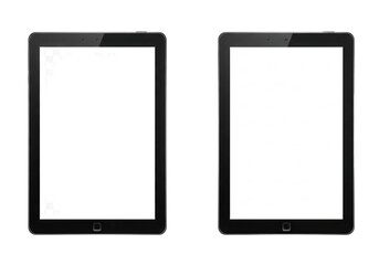 Wall Mural - Two modern electronic tablets side by side showing different screen states isolated on transparent background