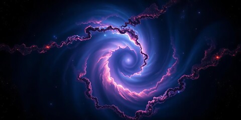 Wall Mural - Intricate swirling nebula of dark, deep black, cosmic texture,   background image,  space