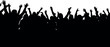© Collect Silhouettes - Energetic crowd silhouette arms raised cheering celebration festival vector