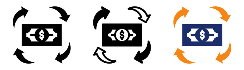Cashflow Icon Collection Glyph & Mixed Style 