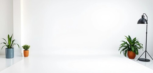 Wall Mural - Clean, unblemished white surface, perfect backdrop, studio, monochrome