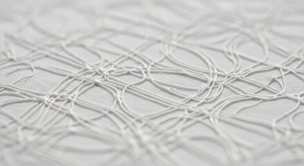 Close-up of white mesh texture, intricate pattern, abstract design.