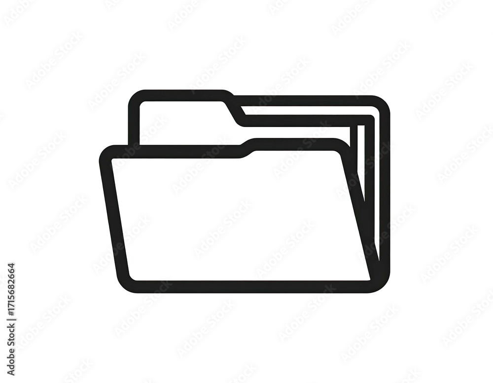 Overlap Folder Files Simple black outline of two overlapping folders (2) Stock Illustration ...