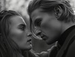 © Yana Zastolskaya - Couple staring at each other in intense grayscale scene