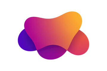 Wall Mural - Abstract gradient blob shapes in purple, pink, and orange hues on a transparent background. background removed