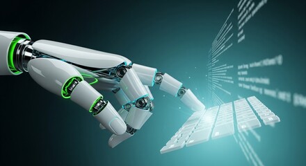 Robotic Hand Typing on a Holographic Keyboard
