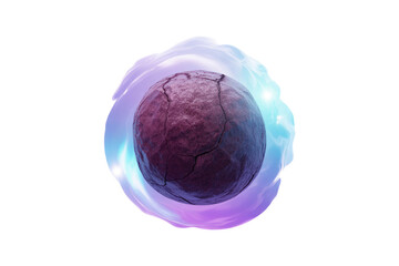 Wall Mural - Cracked planet enveloped by a vibrant, swirling, translucent energy field. background removed