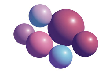 Wall Mural - Abstract image of pastel-colored spheres clustered together, creating a visually appealing composition. background removed