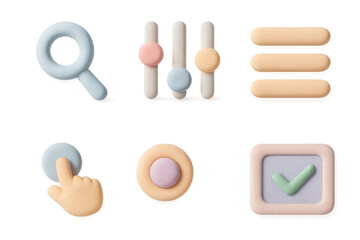 Simple ui icon set illustration for apps and web design
