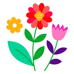 Vector Flower and Leaf Set – Perfect for DIY Designs .Adobe Illustrator Artwork