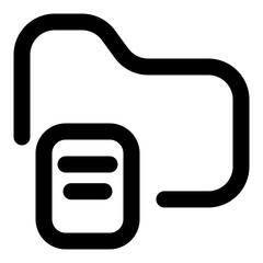 Wall Mural - folder outline icon set