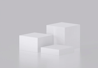 Wall Mural - White product display podium in studio room, for display presentation