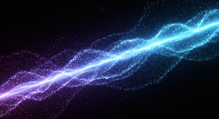 Abstract background. 3d illustration. Fractal graphics composition of dots, waves and rays of light