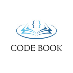 code book logo design concept for programming