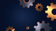 © yu - Abstract metallic gears floating against a dark blue background, representing innovation and precision.