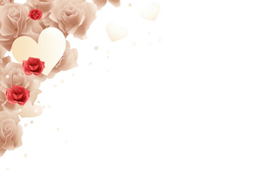 Wall Mural - PNG Hearts and roses backgrounds flower petal.