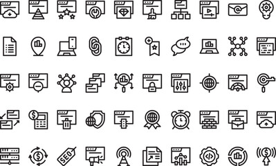 Web development Icons Modern Illustration Symbol Design Template for Web and Mobile UI. Editable Stroke Pictogram for Business Projects and Apps.