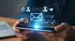 © MdSona - Email marketing strategy on a smartphone screen for business and communication success boosting productivity and efficiency using mobile technology in digital communication campaigns