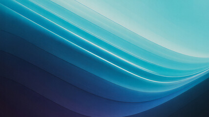 Canvas Print - Abstract flowing waves of light in shades of blue and teal