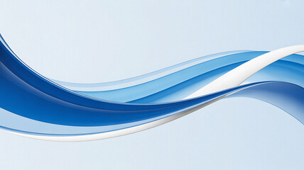 Canvas Print - Abstract flowing blue and white waves on a light blue background