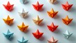 © Wndyy - Colorful Origami Boats Pattern A Creative Design