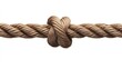 © lililia - A thick brown rope with loose ends is tied in a knot as it rests above the tranquil surface of the sea, reflecting a peaceful moment of craftsmanship against nature