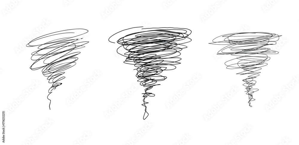 group of sketch illustration of tornado .eps Stock Vector | Adobe Stock