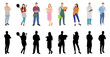 © Dhiraj - Collection of men and women people workers of various different occupations or profession wearing professional uniform set vector illustration silhouette.