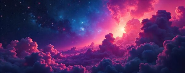 Wall Mural - Stunning cosmic clouds of gas and dust, birthplace of stars, swirling in vibrant hues of red, blue, and purple A breathtaking celestial landscape , blue, expanse, beautiful
