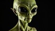 © sabrang - Eerie Portrait of a Green Alien with Large Eyes and Dramatic Lighting