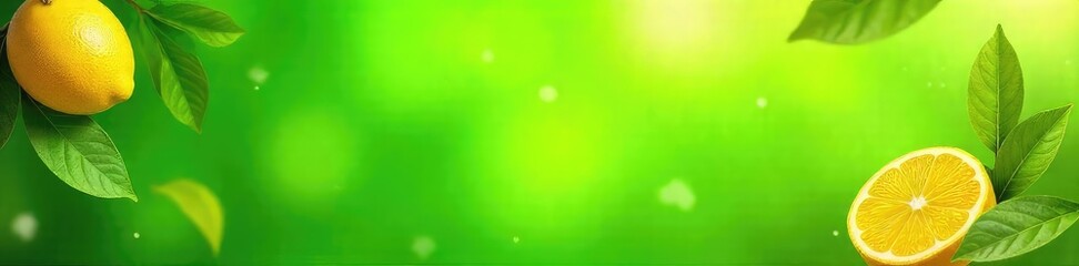 Wall Mural - Vibrant citrus green background ideal for presentations, websites, or graphic design projects Offers a fresh, zesty, and energetic visual appeal perfect for spring or summer themes , backdrop, lemon