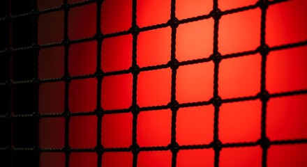 Black net with glowing red background and deep shadows