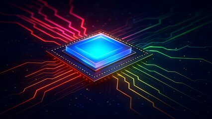 Wall Mural - Central Computer Processors CPU concept - 3d rendering..
