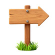© cong - Wooden arrow sign on grass