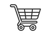 © Marie - Shopping cart icon for online store and e-commerce. Vector line symbol for web shopping, retail, and sales. Add to cart button, buy sign, and checkout graphic element.