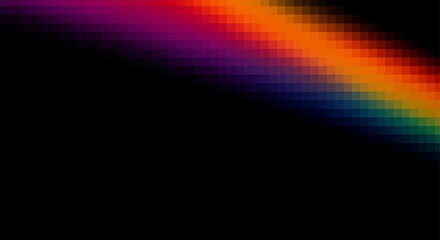 Canvas Print - Pixelated Rainbow Spectrum Diagonal Line on Black Background color gradient